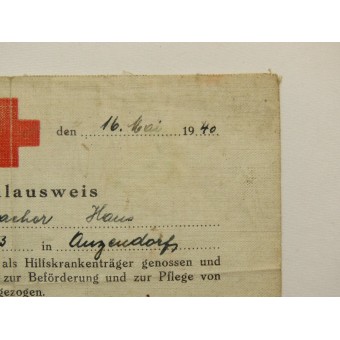 Wehrmacht Paramedic certificate issued to the Gefreiter Schellenbacher Hans. Espenlaub militaria